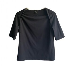 Ann Taylor Boatneck Top Size M Elbow Sleeve Classic Blouse Office Neutral Fall